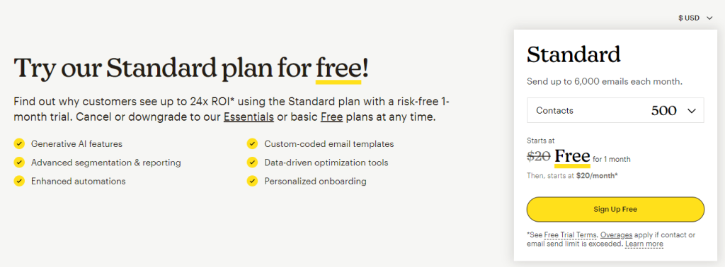 MailChimp Review: Pricing